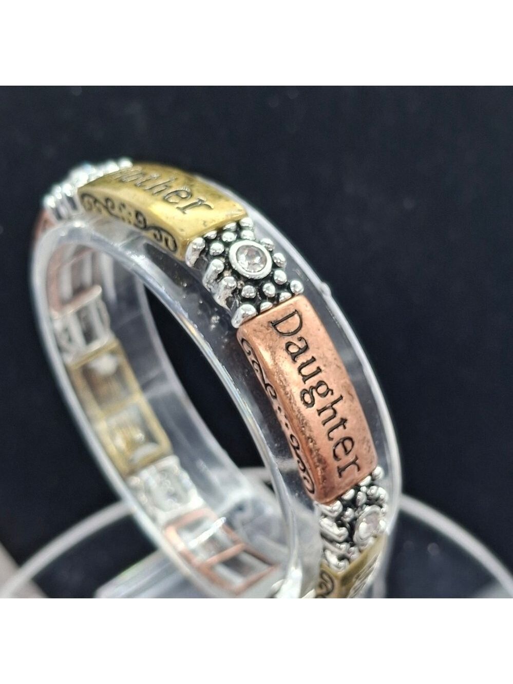 Mother Daughter Two Toned Stretchy Bracelet